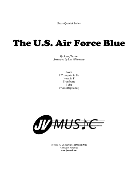 The US Air Force Blue for Brass Quintet (arr. Jari Villanueva)