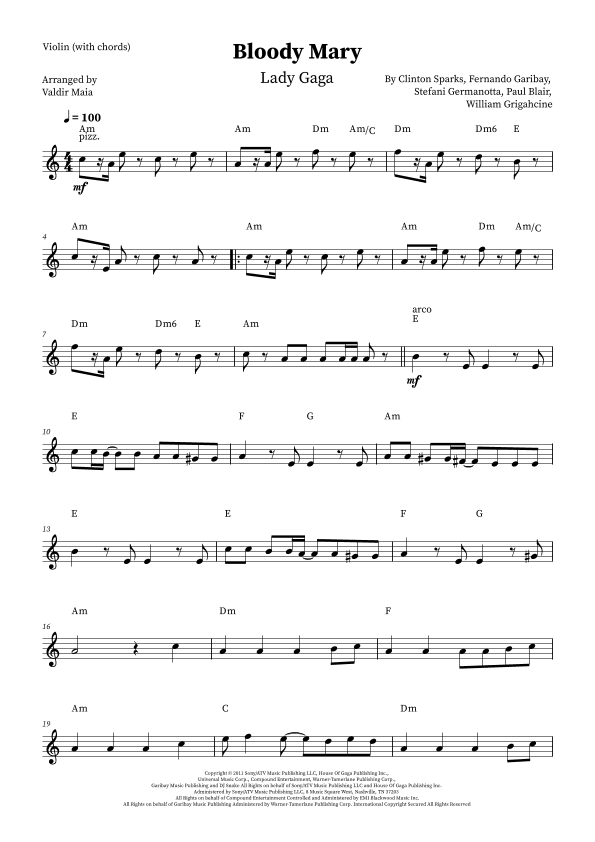 Bloody Mary (arr. Valdir Maia)