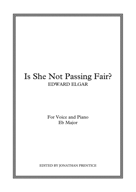 Is She Not Passing (Eb Major) (arr. Jonathan Prentice)
