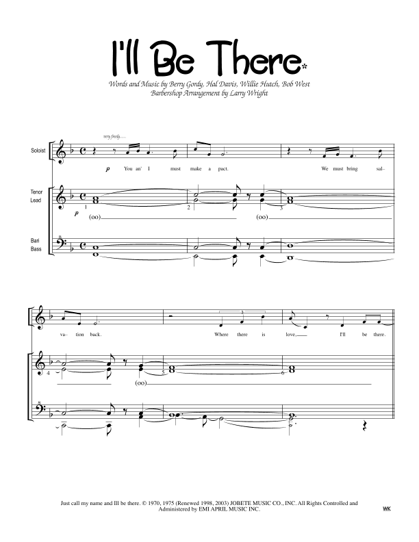 I'll Be There (arr. Larry Wright)