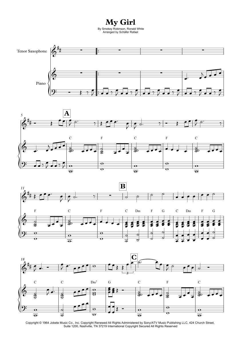 My Girl (arr. Schäfer Rafael)