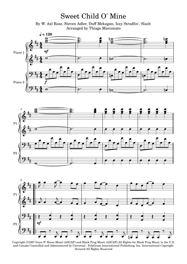 Sweet Child O' Mine (arr. Thiago Marconato)