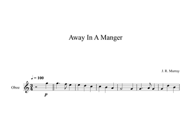Away In A Manger, James Ramsey Murray (Oboe) (arr. Digital Book Music)