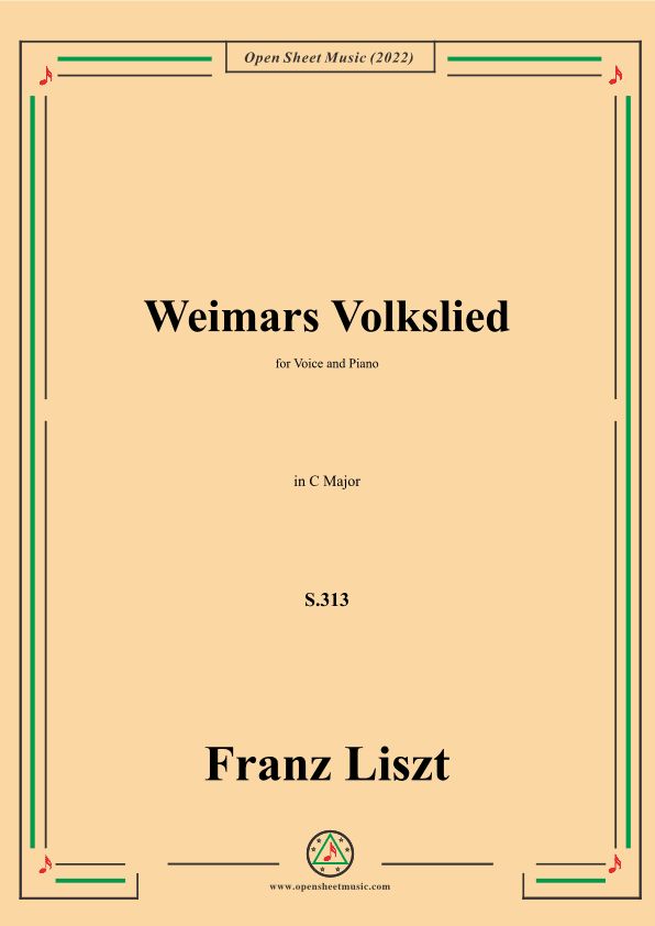 Liszt-Weimars Volkslied,S.313,in C Major (arr. OSM Press)