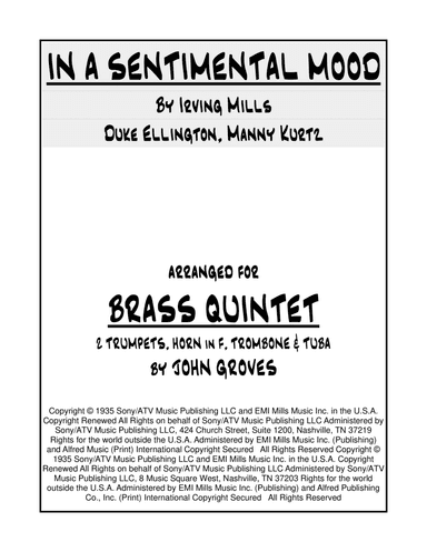 In A Sentimental Mood (arr. John Groves)