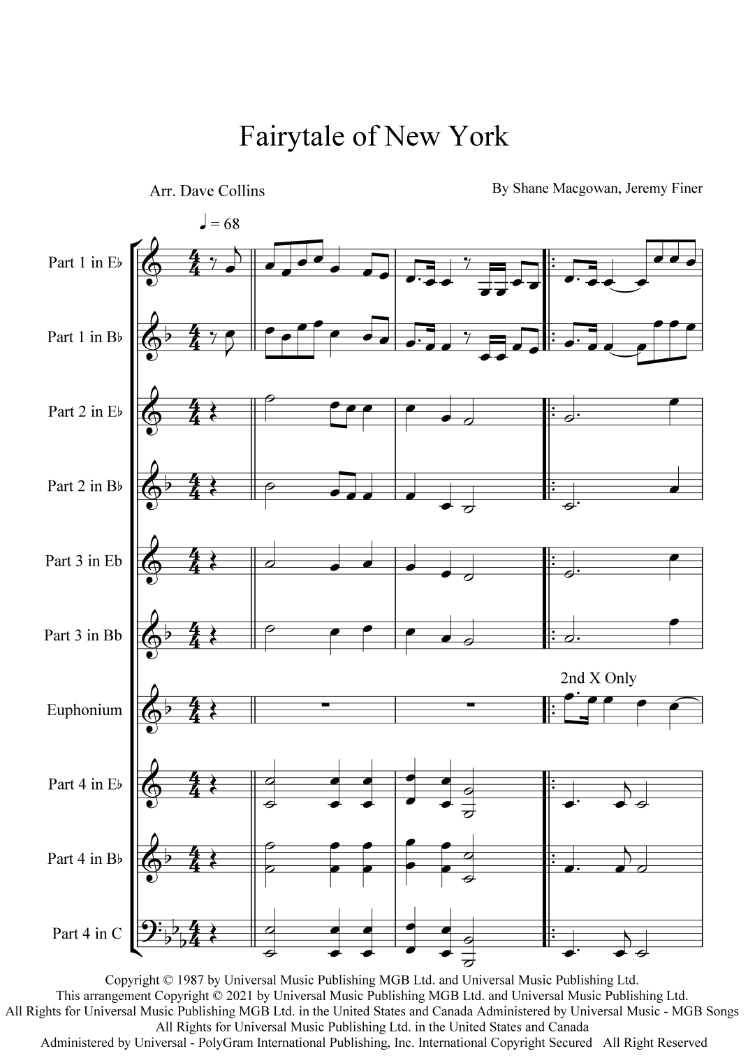 Fairytale Of New York (arr. Dave Collins)