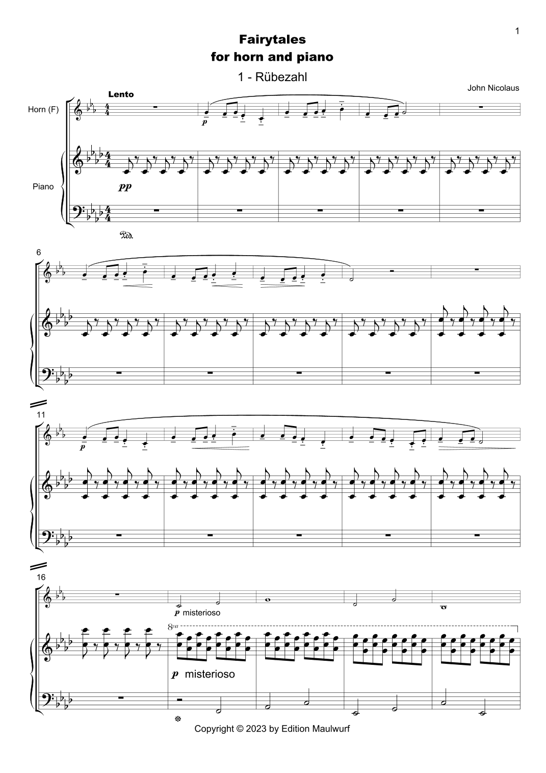 Ruebezahl (Fairy Tales for Horn and Piano)