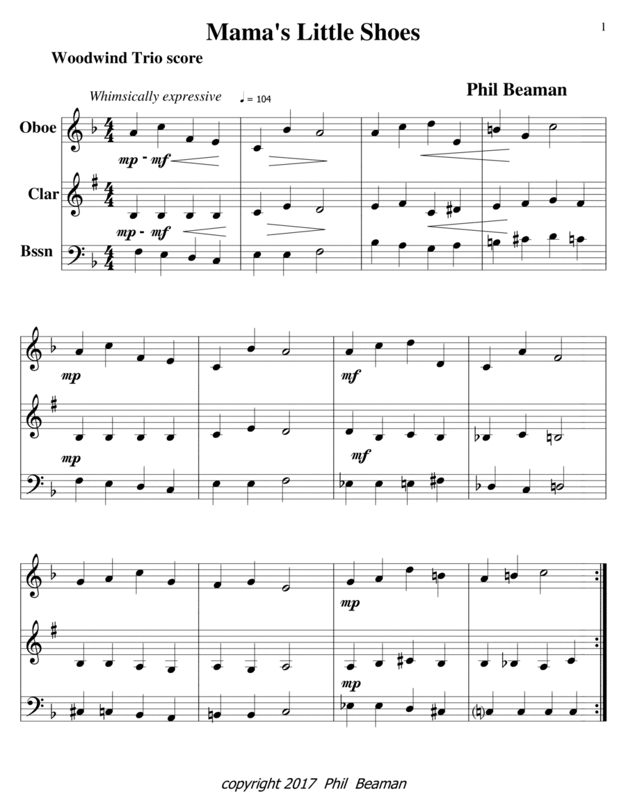Mama's Little Shoes-woodwind trio 2