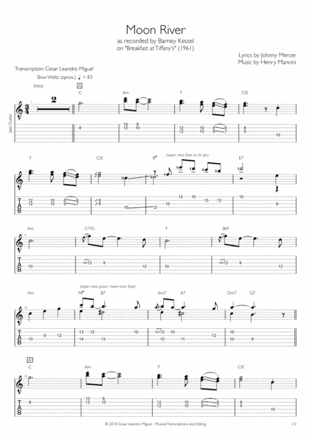 Moon River (arr. Barney Kessel)
