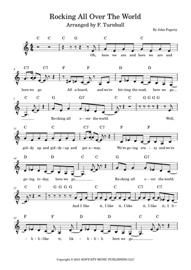 Rocking All Over The World (arr. F Turnbull)