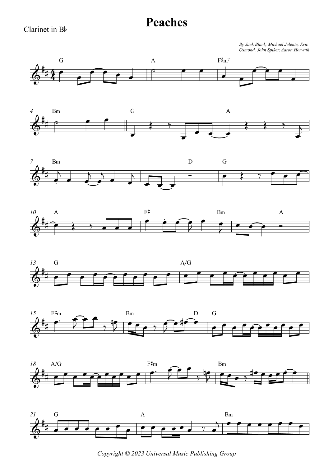 Peaches (arr. Wesley S. SIlva)