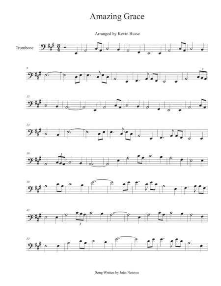 Amazing Grace - Trombone (arr. Kevin Busse)
