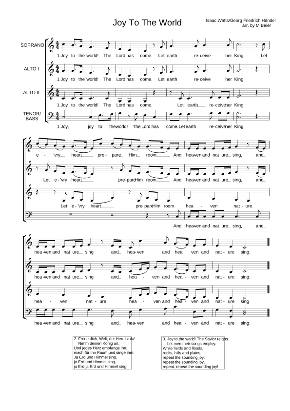 Merry Christmas ! 9 Christmas Carols in new fun-to-sing choral arrangements (arr. Michael Beier)