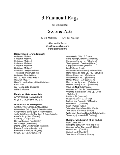 3 Financial Rags for wind quintet