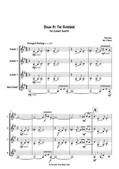 Down By The Riverside - Clarinet Quartet (arr. Katie Brown)