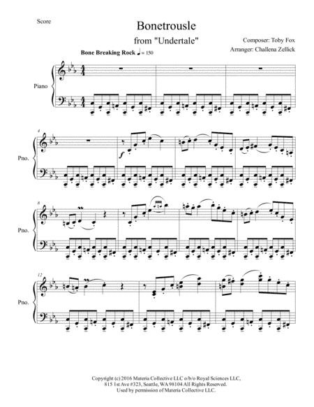 Bonetrousle (from Undertale) (arr. Challena Zellick)