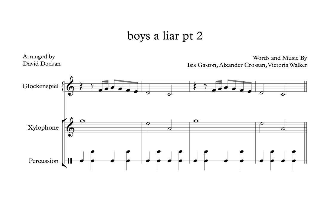 Boy's A Liar Pt. 2 (arr. David Dockan)