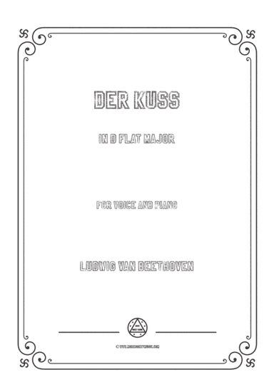 Beethoven-Der Kuss in D flat Major,for voice and piano (arr. MSM)
