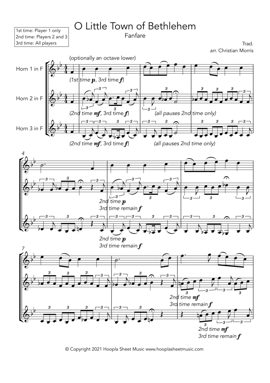 O Little Town of Bethlehem Fanfare (arr. Hoopla Sheet Music)