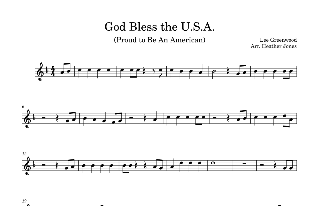 Proud To Be An American (arr. Heather B Jones)