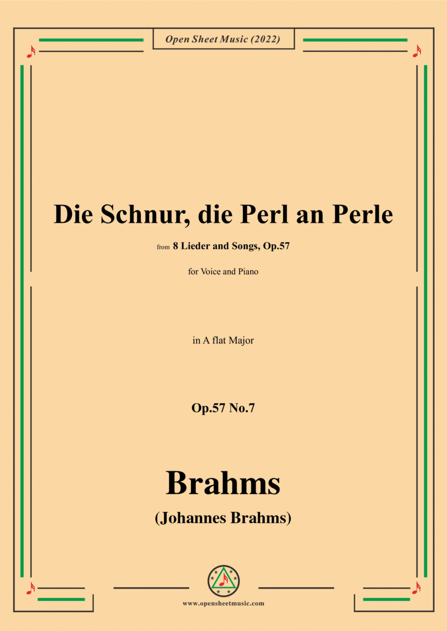 Brahms-Die Schnur,die Perl an Perle,Op.57 No.7 in A flat Major (arr. Open Cloud)