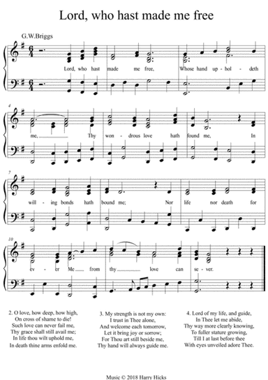 Lord, whop hast made me free. A new tune to this wonderful old hymn.