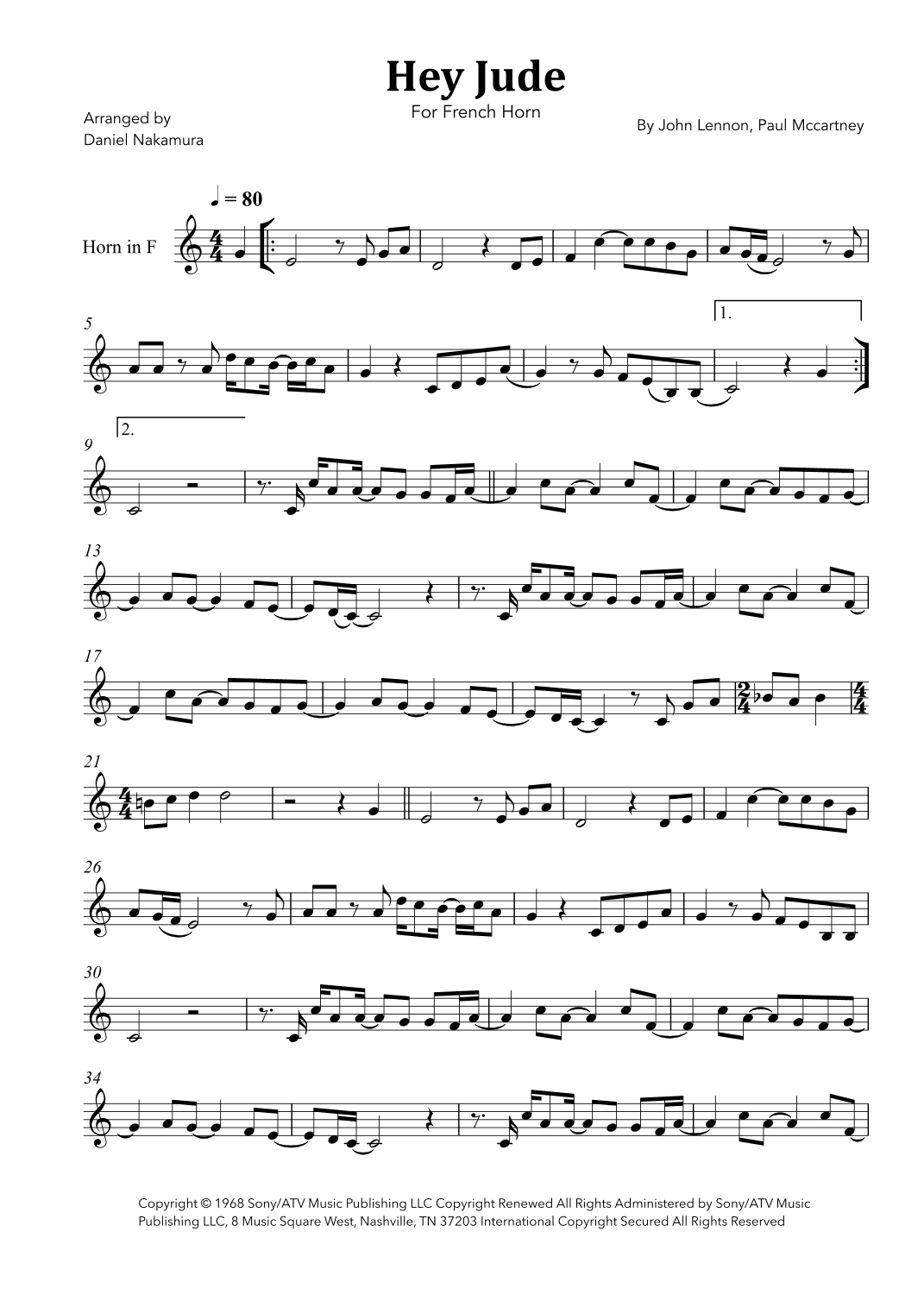 Hey Jude (arr. Daniel Nakamura)