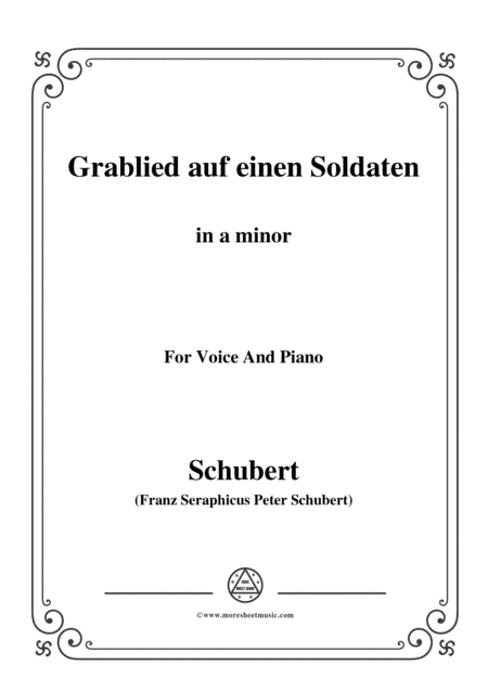 Schubert-Grablied auf einen Soldaten,in a minor,for Voice&Piano (arr. MSM)