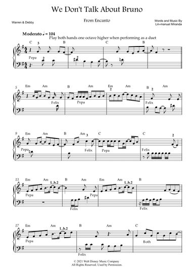 We Don't Talk About Bruno (arr. Warren & Debby)
