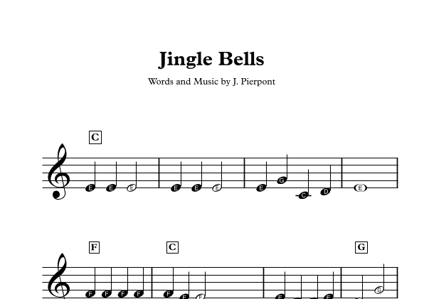 Jingle Bells (with Note Names) (arr. Suzan Beyazit)