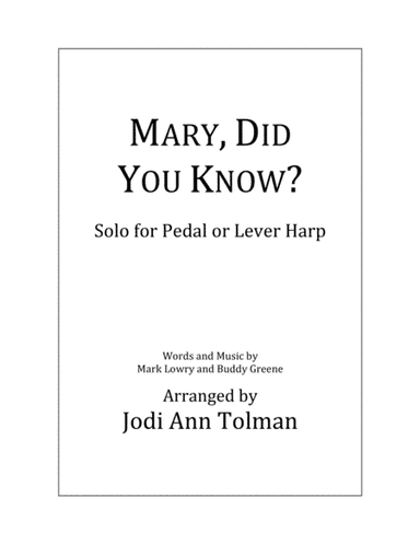 Mary, Did You Know? (arr. Jodi Ann Tolman)