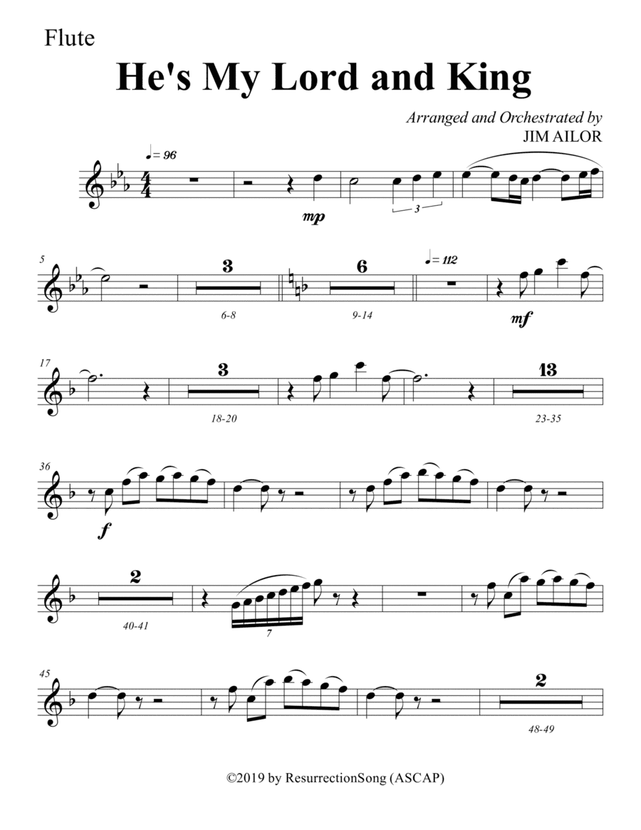 He’s My Lord and King (Instrumental Parts)
