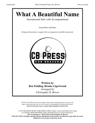 What A Beautiful Name (arr. Christopher R. Brown)