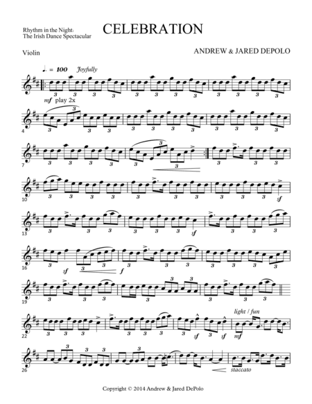 Rhythm in the Night - Celebration - Violin