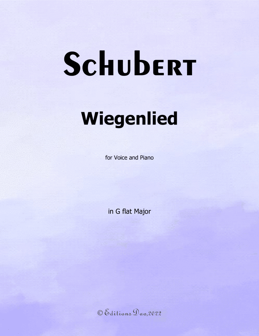 Wiegenlied, by Schubert, in G flat Major (arr. Editions Dao)