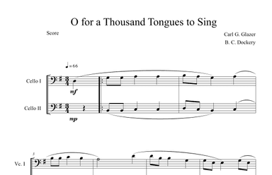 O for a Thousand Tongues to Sing (Cello Duet) (arr. B. C. Dockery)