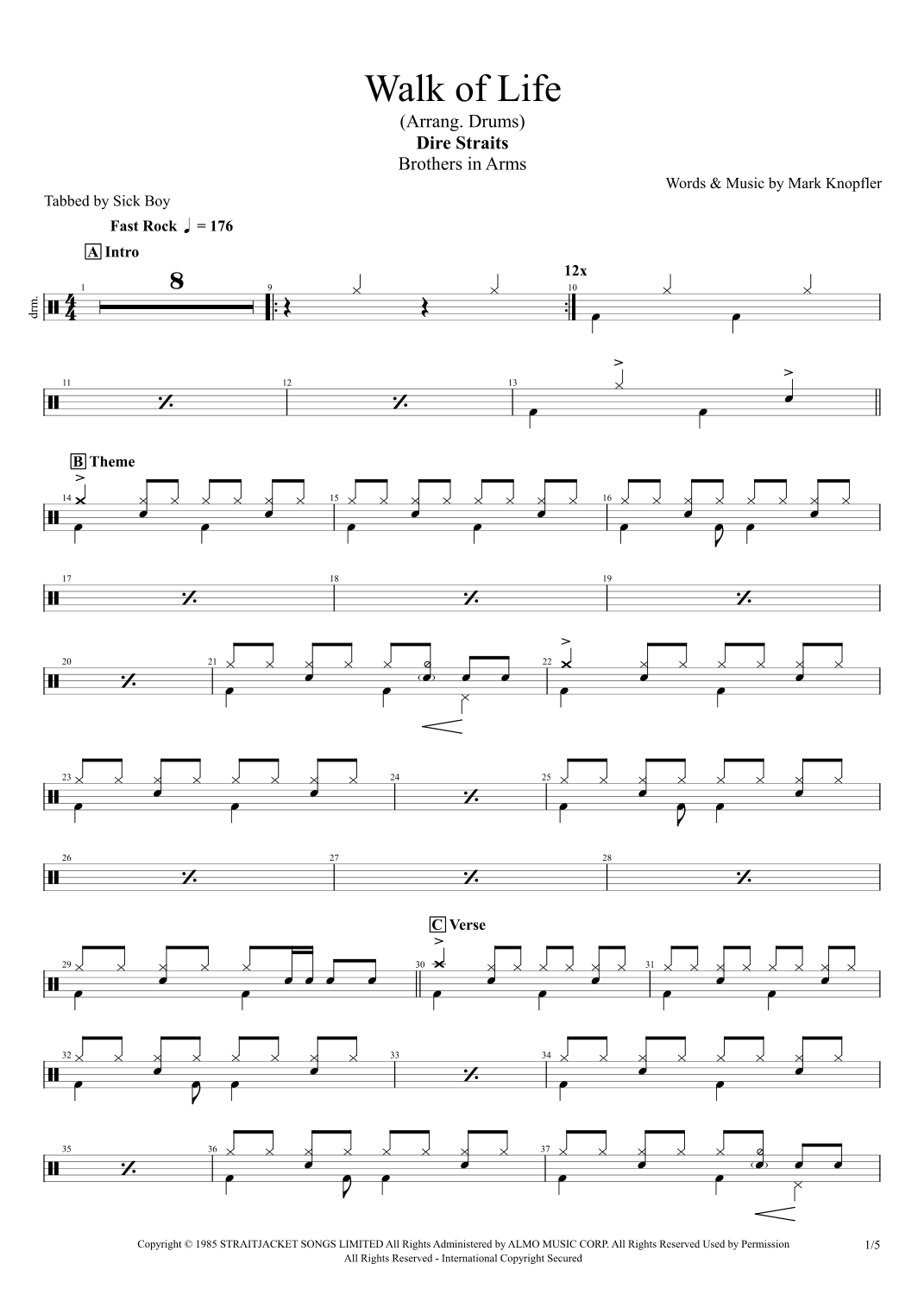 Walk Of Life (arr. Sick Boy)