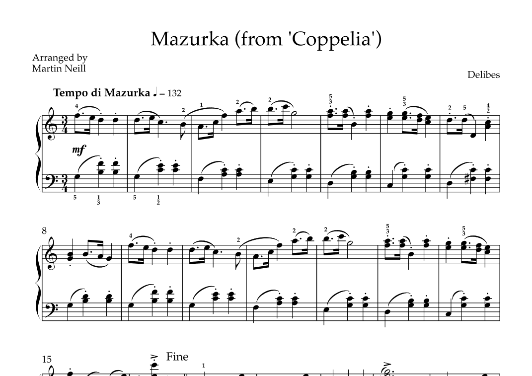 Mazurka (from 'Coppelia') (arr. Martin Neill)