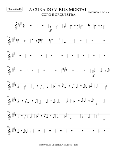CLARINETE EN Eb- A CURA DO VÍRUS MORTAL PARA CORO E ORQUESTRA