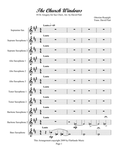 Saxophone Festival Series The Church Windows #4 for Sax Choir (arr. David Flatt)
