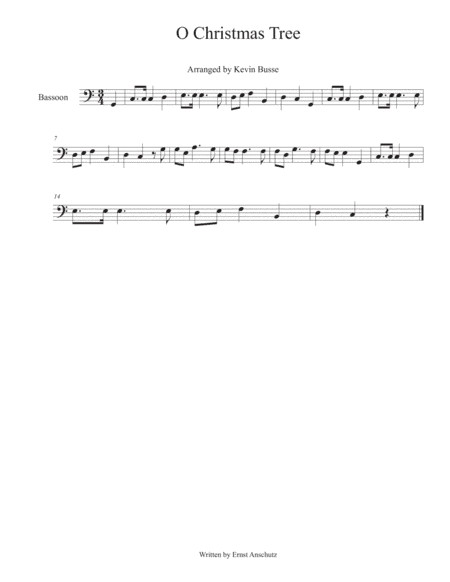 O Christmas Tree - Bassoon (arr. Kevin Busse)