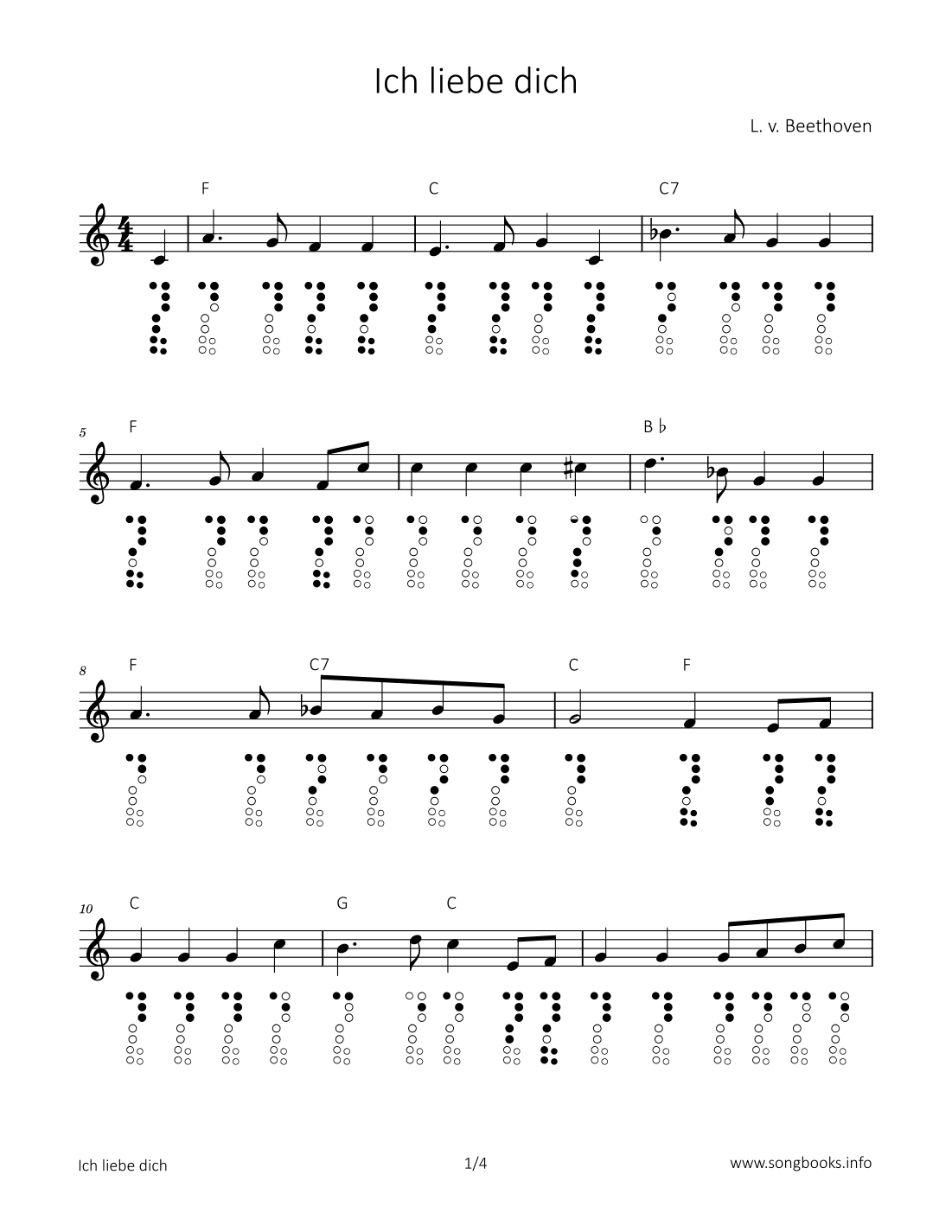 Ich liebe dich (arr. songbooks.info)