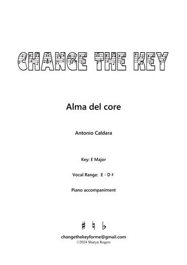 Alma del core - E major (arr. Change the Key)