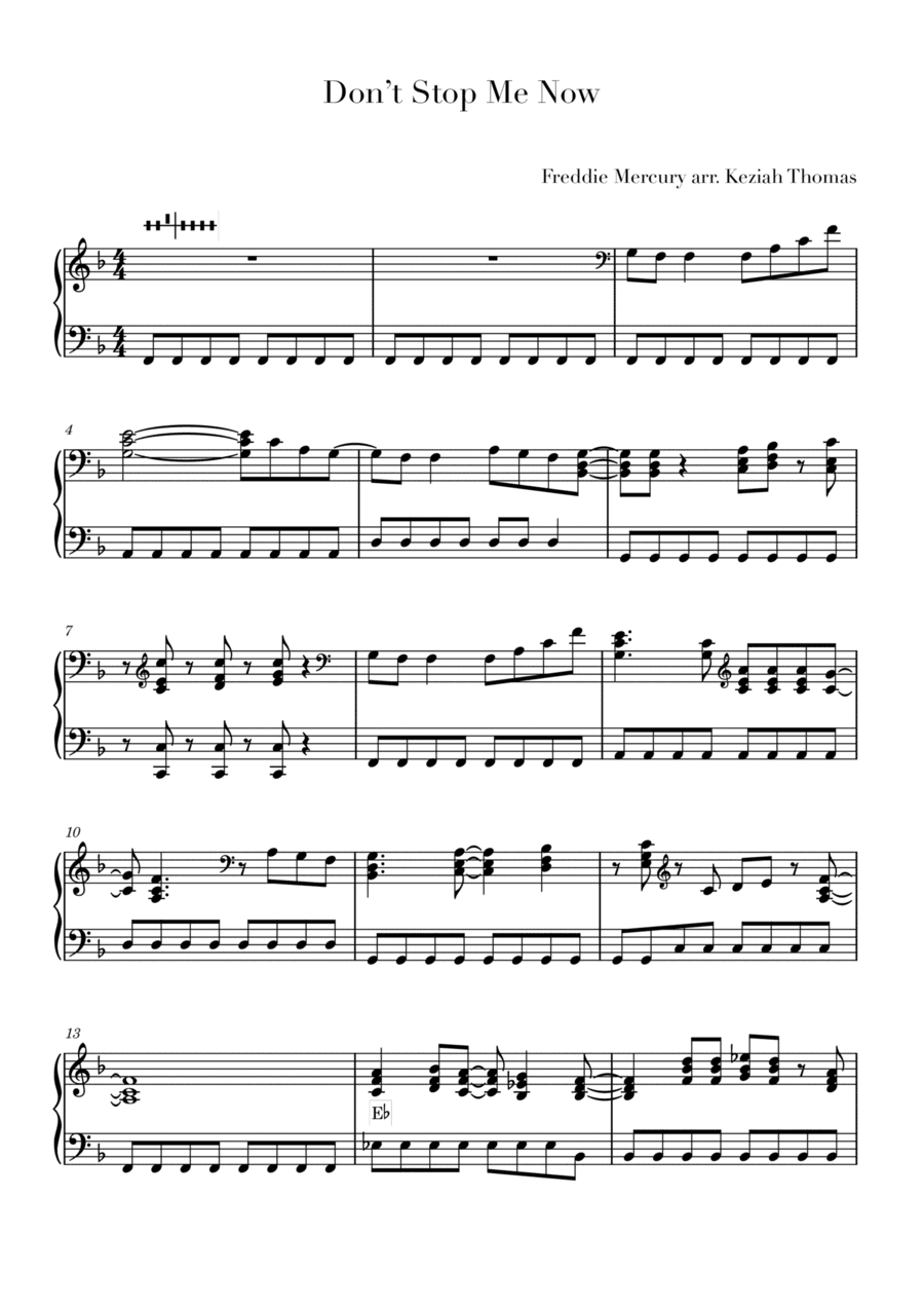 Don't Stop Me Now (arr. Keziah Thomas)