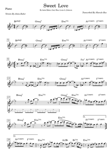 Sweet Love (arr. Transcribed By Marcelo Rea)