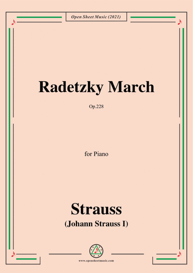 Johann Strauss I-Radetzky March,Op.228,for Piano (arr. Open Cloud)