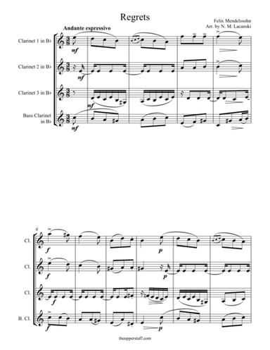 Regrets (arr. Nick Lacanski)