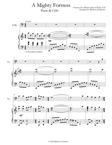 A Mighty Fortress (Advanced Piano & Cello) (arr. Kathryn Carpenter)