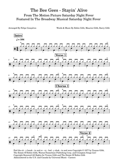 Stayin' Alive (arr. Felipe Gonçalves)