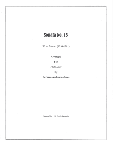 Sonata No. 15 (Flute Duet) (arr. Barbara Anderson-Jones)